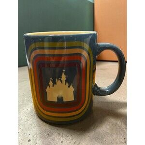 Disney Parks Disneyland Fantasyland Castle Retro Stoneware 14oz Coffee Mug Blue